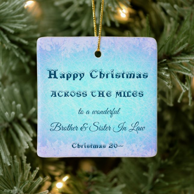 Across the Miles Christmas Brother & Sister In Law Ceramic Ornament (Tree)