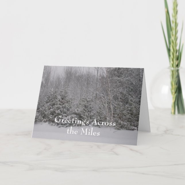 Across the Miles Winter Trees Greeting Holiday Card (Front)