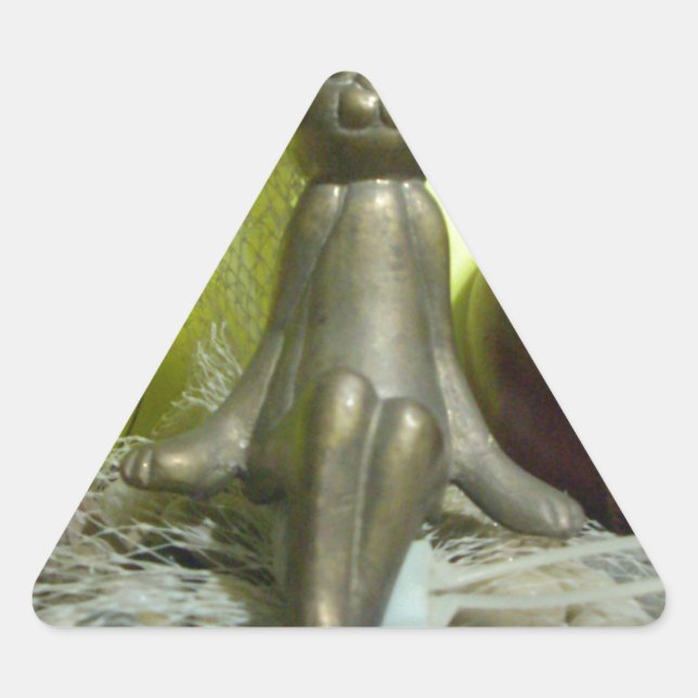 Across the Pitch & Crease: Football Cricket Blend Triangle Sticker (Front)