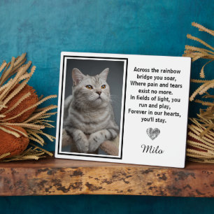 Across The Rainbow Bridge Silver Pet Dog Memorial Plaque