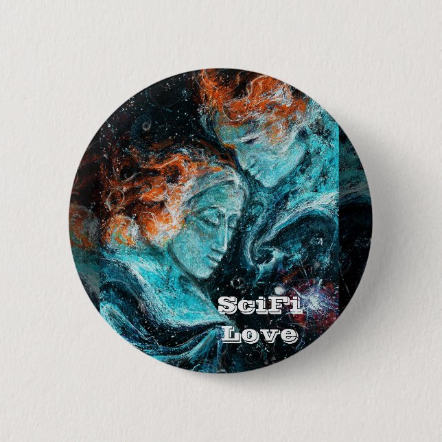 Across the Space 6 Cm Round Badge (Front)