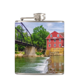 Across War Eagle Creek Waterfall Hip Flask