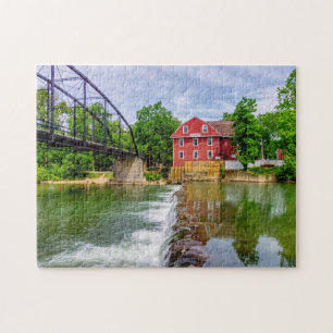 Across War Eagle Creek Waterfall Jigsaw Puzzle