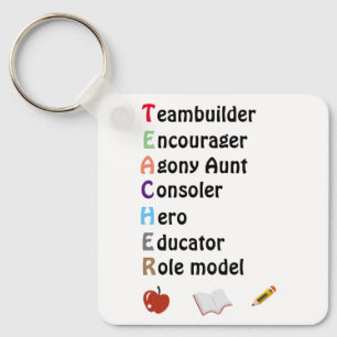 Acrostic teacher thank you  key ring