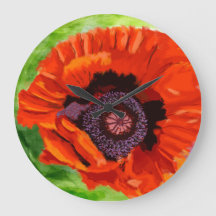 Acryl clocks with poppy