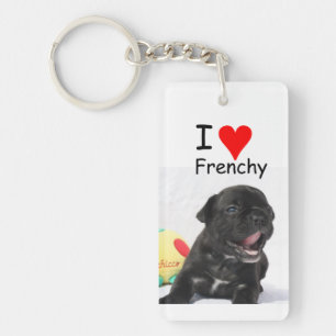 Acryl Key Supporting French Bulldogge Ring