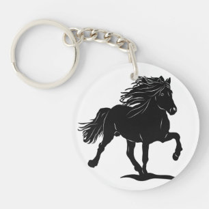 Acryl key trailer with Iceland horse Key Ring