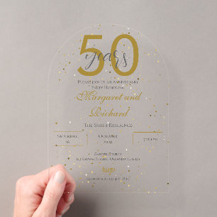 Acrylic 50th anniversary invitation