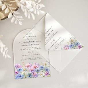 ACRYLIC ARCH 75 Birthday September Birth Flower  Acrylic Invitations