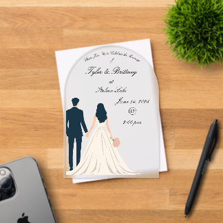  Acrylic Arch Wedding Invitation-"Looking Forward" Acrylic Invitations