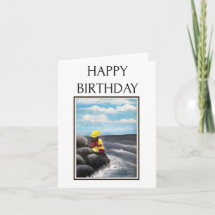 Acrylic Art, Seaside Painting, Birthday Card