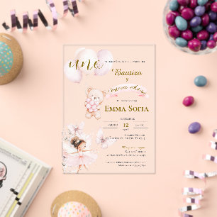Acrylic baptism and first year Spanish  Invitations
