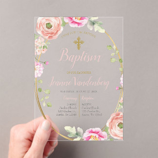 Acrylic baptism invitations