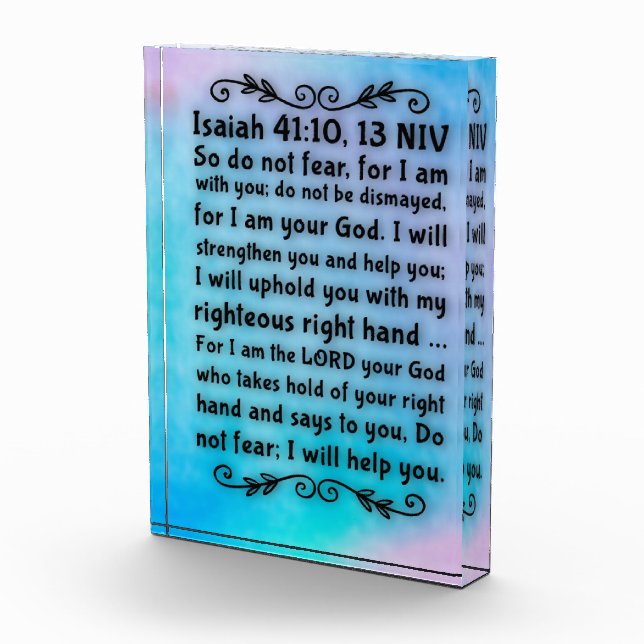 Acrylic Bible Verse Block - Isaiah 41:10, 13 (Right)