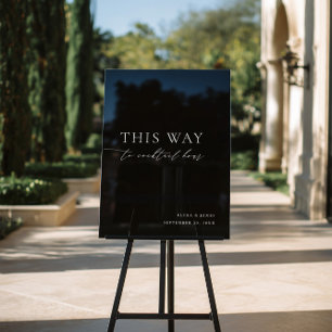 Acrylic Black & White Cocktail Hour Wedding Sign