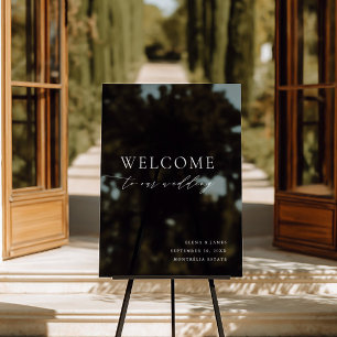 Acrylic Black & White Wedding Welcome Sign 