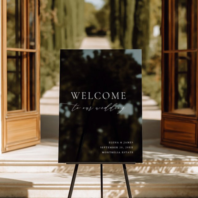 Acrylic Black & White Wedding Welcome Sign  (Acrylic Black & White Wedding Welcome Sign)