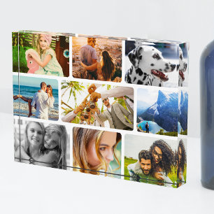 Acrylic Block 9 Photo Template Rounded Collage
