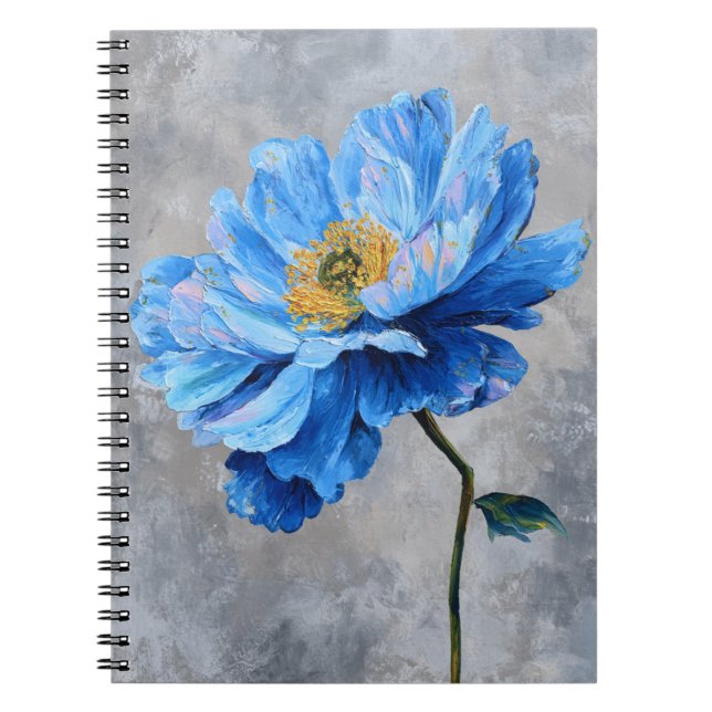 Acrylic Blue Flower Notebook (Front)