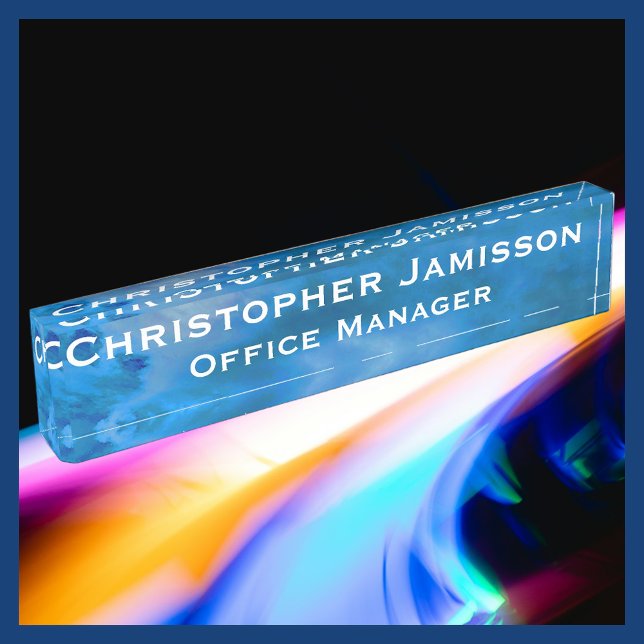 Acrylic Blue Sky Name and Title  Nameplate (Creator Uploaded)