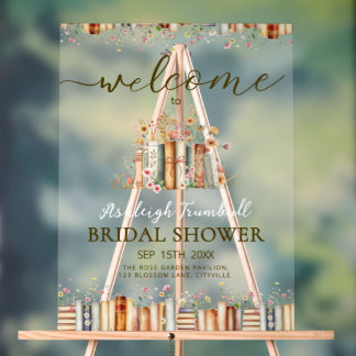 Acrylic Bridal Shower Welcome -Novel Kind of Love Sign