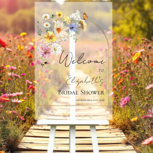 Acrylic Bridal Shower Welcome Sign   Wildflower