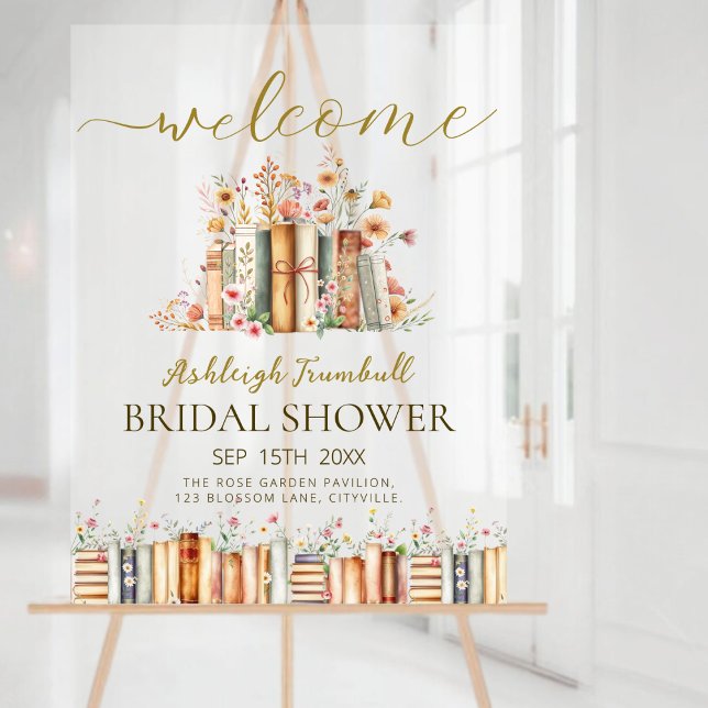 Acrylic Bridal Shower Welcome Story Book Sign (Creator Uploaded)