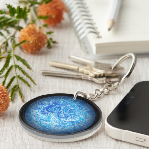 Acrylic Circle Calm Tide Fluid Art Keychain