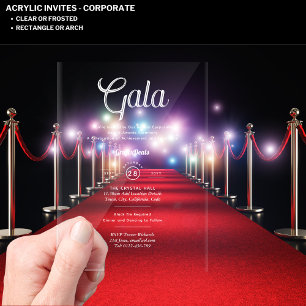 Acrylic Clear Corporate Gala Award Ceremony Modern Invitations