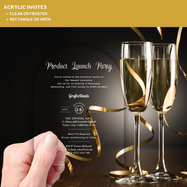 Acrylic Clear Product Launch Corporate Events Chic Invitations (Creator Uploaded)
