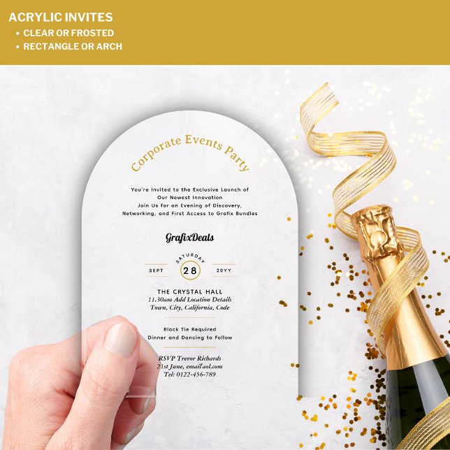 Acrylic Clear Product Launch Corporate Events Chic Invitations (Creator Uploaded)