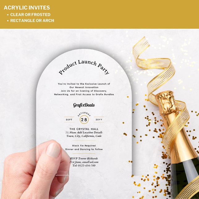 Acrylic Clear Product Launch Corporate Events Chic Invitations (Creator Uploaded)