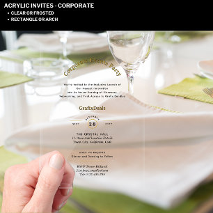 Acrylic Clear Product Launch Corporate Events Chic Invitations