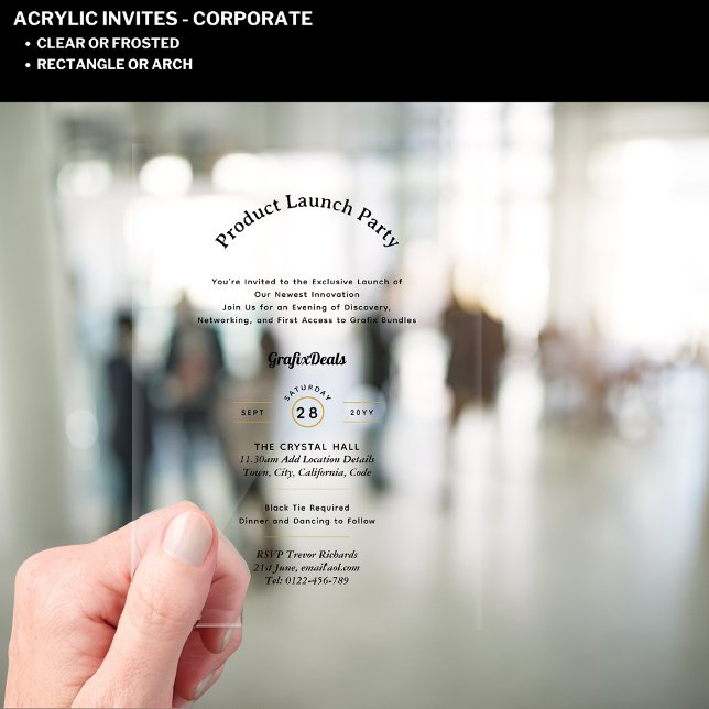Acrylic Clear Product Launch Corporate Events Chic Invitations (Creator Uploaded)