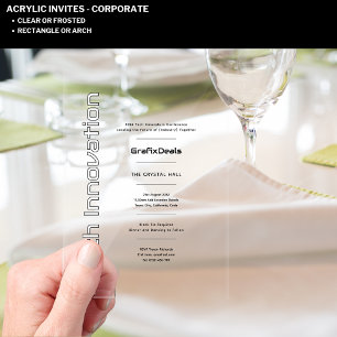 Acrylic Clear Tech Innovation Corporate Events Acrylic Invitations