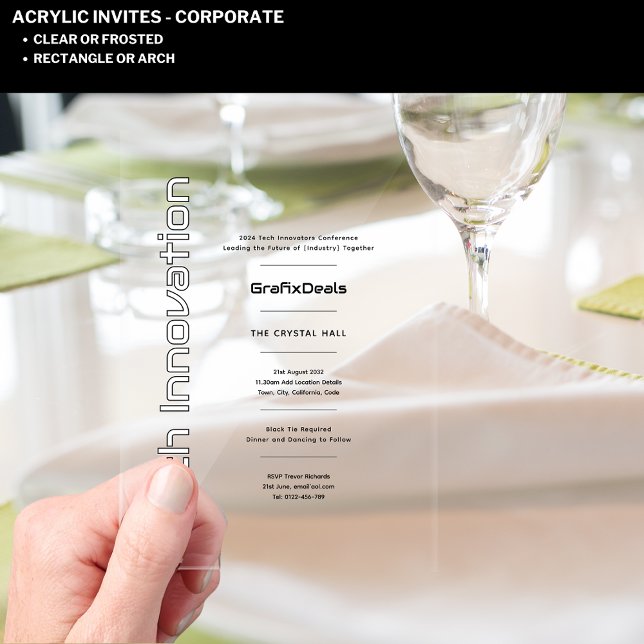 Acrylic Clear Tech Innovation Corporate Events Acrylic Invitations (Creator Uploaded)