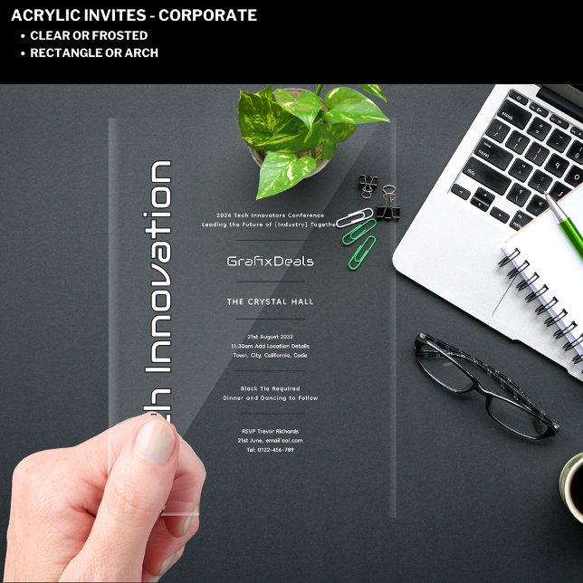 Acrylic Clear Tech Innovation Corporate Events Invitations (Creator Uploaded)