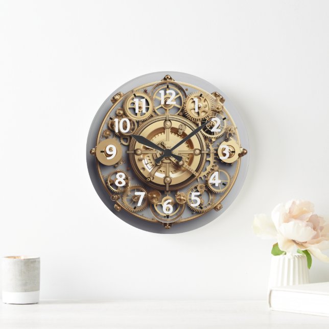 Acrylic Clock Faux Gear Works (Home)