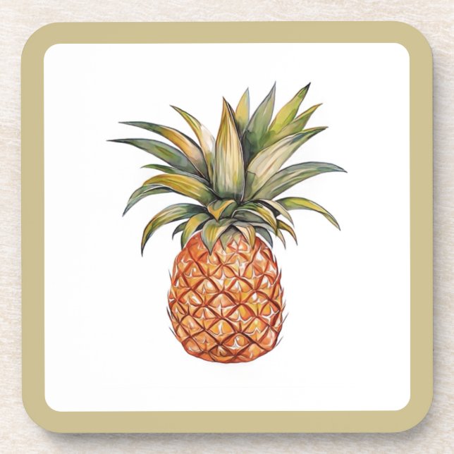 Acrylic Coaster Set - Pineapple (Front)