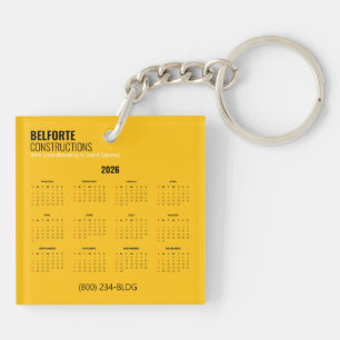 Acrylic Construction Calendar   Yellow & Crane Key Ring
