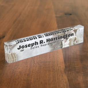 Acrylic Desk Name Plate Seashells