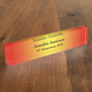 Acrylic Desk Nameplate, #1 Salesperson Nameplate