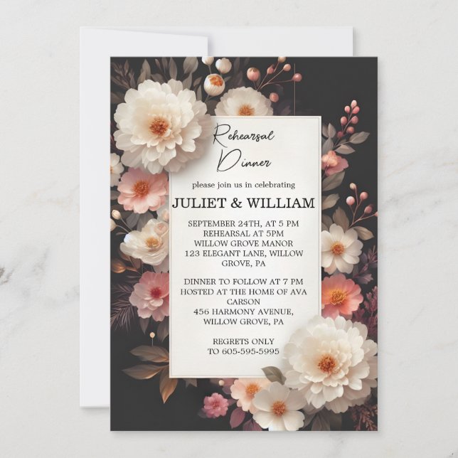 Acrylic Drama Asian Thick Korean Rehearsal Dinner Invitation (Front)