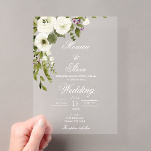 Acrylic Editable wedding invitation template