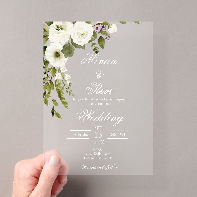 Acrylic Editable wedding invitation template (Insitu (Handheld))