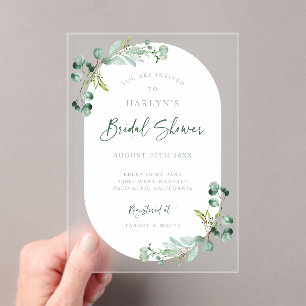 Acrylic Eucalyptus Bridal Shower Party Invitation