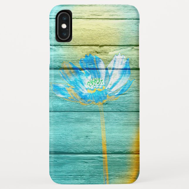 Acrylic Flower Painting on Wood Case-Mate iPhone Case (Back)