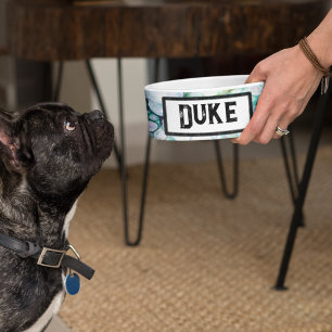 Acrylic Fluid Pour Emerald Dragon Pet Bowl