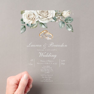 Acrylic Greenery floral Wedding invitation