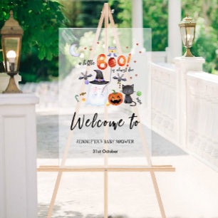 Acrylic Halloween Baby Shower Welcome Sign   Boo